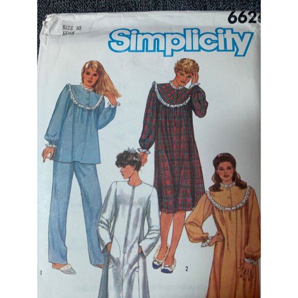 Simplicity Misses Nightgown Sewing Pattern sz 10 6626 - uncut - Picture 10 of 12